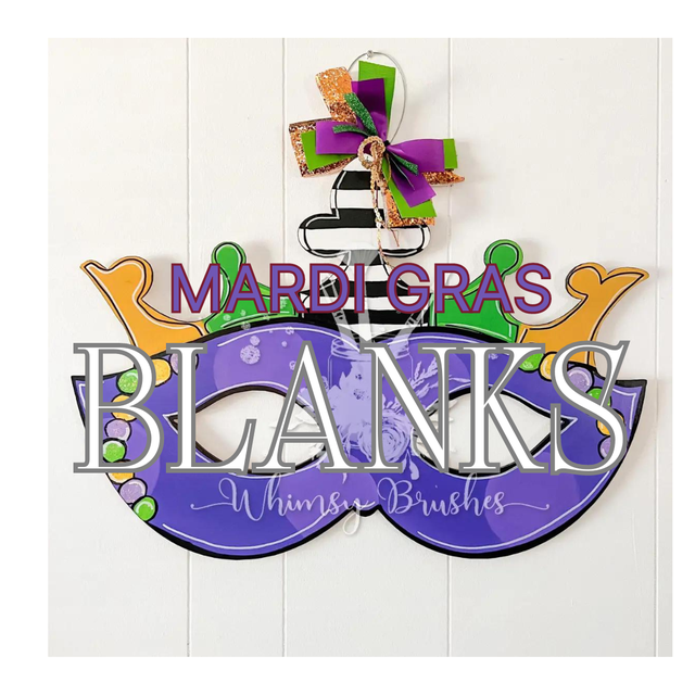 DIY Mardi Gras WOOD BLANKS Door Hanger Wreath, King Cake, Party Mask, –  Herber Studios