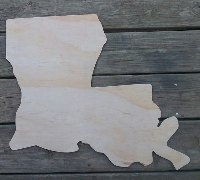 22'' State of Louisiana Door Hanger Wood Cutout | MR. PEACOCK'S WOOD LLC