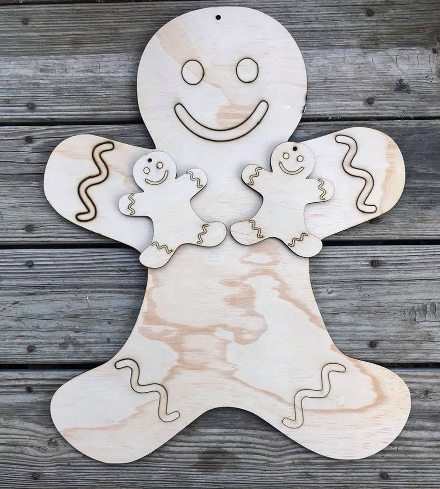 Gingerbread Man Wood Cutout MR. PEACOCK'S WOOD LLC