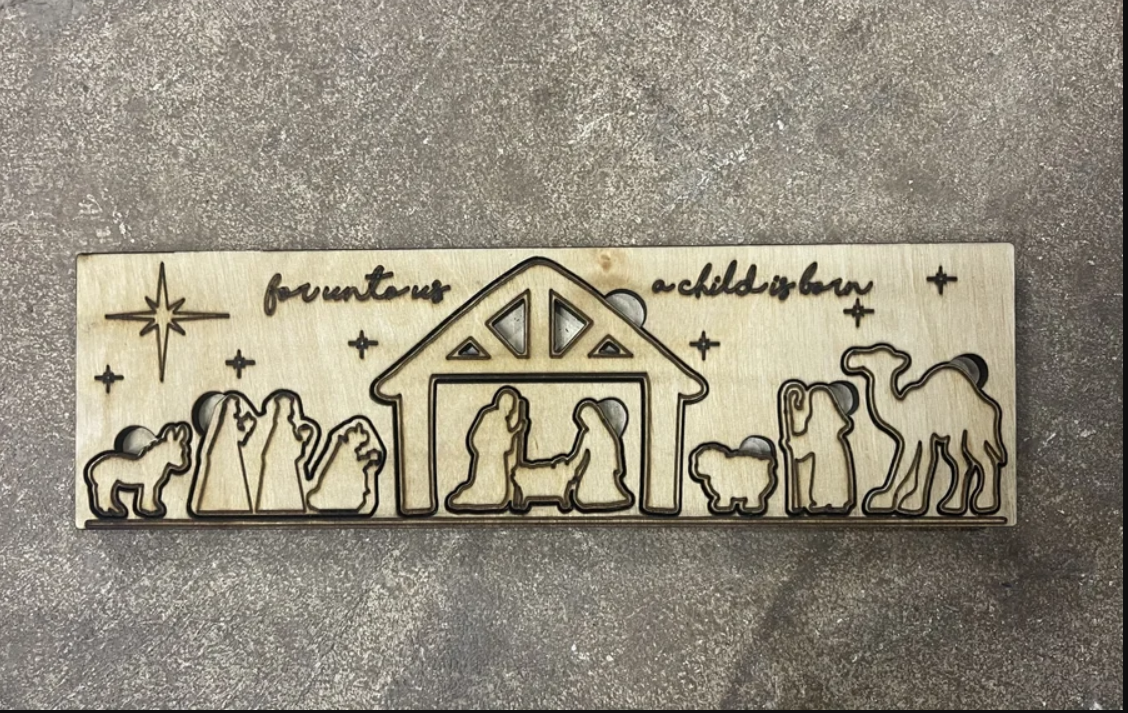 10” Nativity Puzzle Wood Cutout | MR. PEACOCK'S WOOD LLC