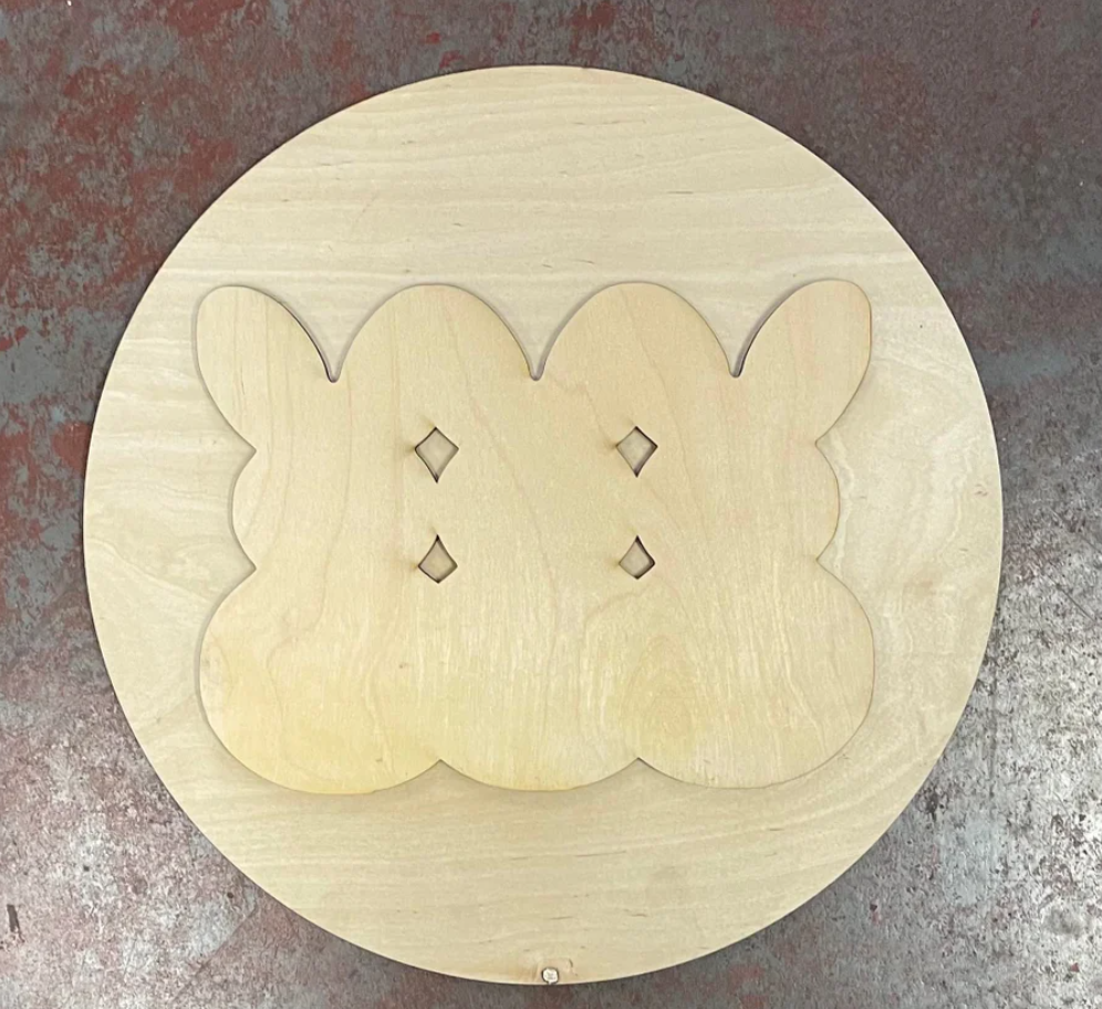 11" Peep Trio and 15" Circle Set Door Hanger Wood Cutout MR. PEACOCK