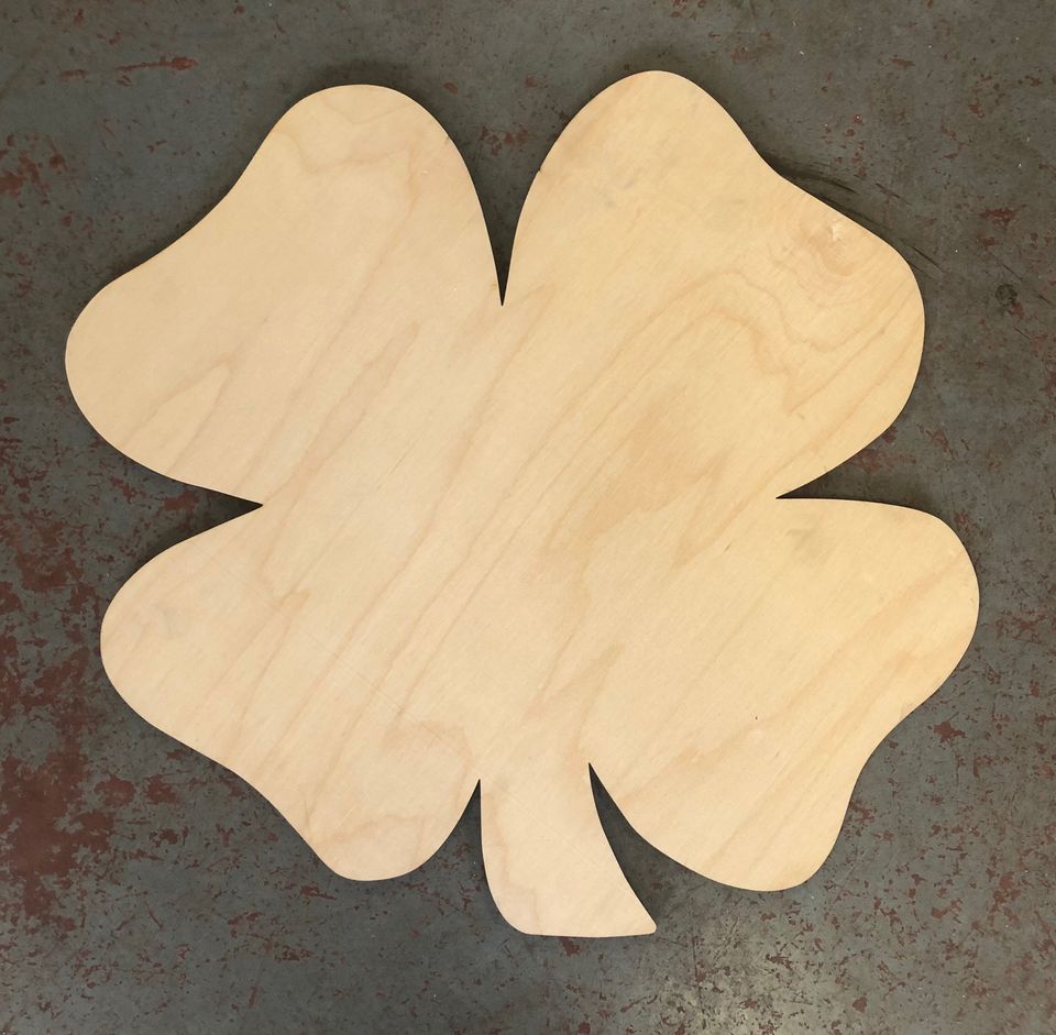 19” x 18” Four Leaf Clover Door Hanger Wood Blank Cut Out | MR. PEACOCK ...