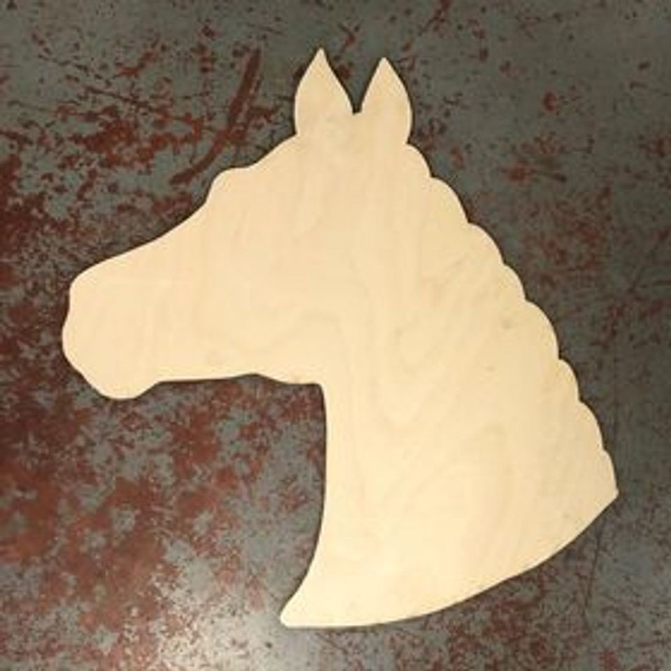 20" x 19.5" Horse Head Door Hanger Wood Cutout MR. PEACOCK'S WOOD LLC