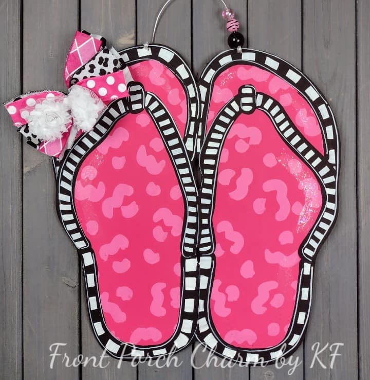 20” Flip Flops Door Hanger Wood Cutouts | MR. PEACOCK'S WOOD LLC